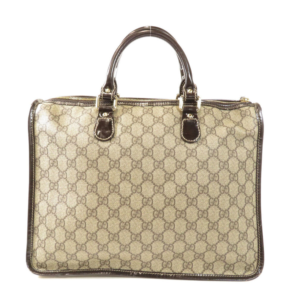Gucci canvas signature beige ebony Supreme Top Handle GG Bag Joy